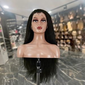 maady hair luxury 13x4 yaki straight lace front wig black remy hair