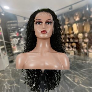 maady hair luxury natural black asian raw hair 13x6 hd lace front wig deep wave human hair wig