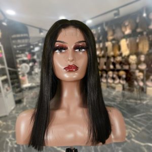 maady hair luxury natural black asian raw hair 2x6 hd lace closure straight bob human hair wig