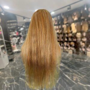 center wig 13x4 straight lace front wig 8&27 honey blonde highlight 26 inch remy hair