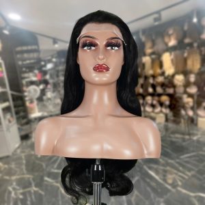 center wig natural black remy hair 6x7 lace closure body wave human hair wig