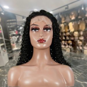 center wig natural black remy hair 5x5 lace closure jerry curly human hair wig