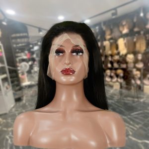 center wig 13x4 straight bob lace front wig natural black asian raw hair