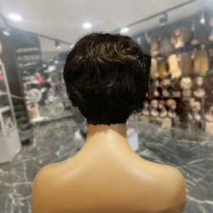 center wig machine made black wig remy hair tc041