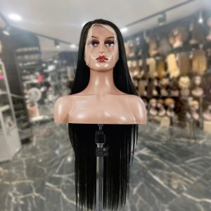 center wig 13x4 straight lace front wig natural black remy hair