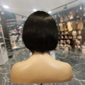 center wig machine made black wig remy hair h009