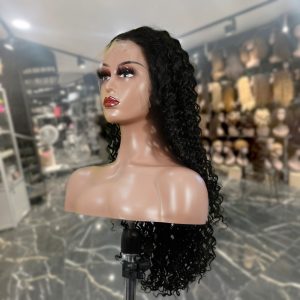 maady hair luxury natural black asian raw hair 13x6 hd lace front wig deep wave human hair wig