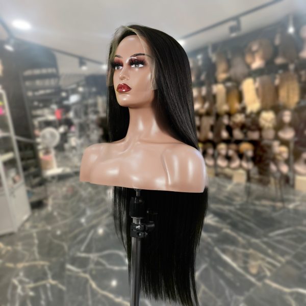 Center Wig Natural Black Asian Raw Hair 13×6 HD Lace Front Wig
