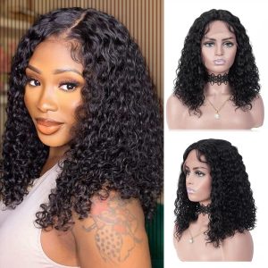 maady hair luxury 13x4 straight lace front wig natural black remy hair bob