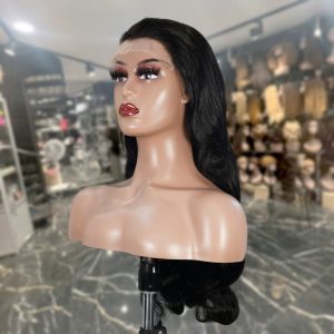 center wig natural black remy hair 6x7 lace closure body wave human hair wig