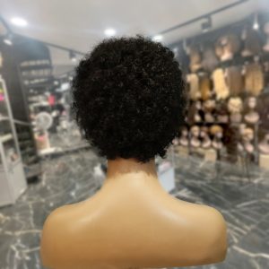 center wig machine made black wig remy hair h023