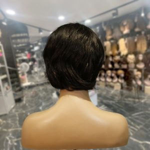 center wig machine made black wig remy hair tc063