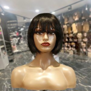 center wig machine made black wig remy hair tc027