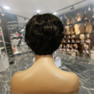 center wig machine made black wig remy hair tc16