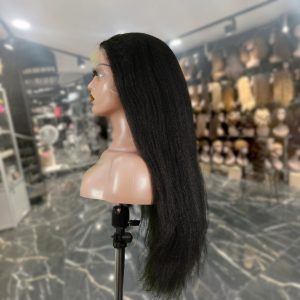 maady hair luxury 13x4 yaki straight lace front wig black remy hair