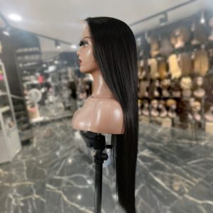 maady hair luxury natural black asian raw hair 13x6 hd lace front wig straight human hair wig