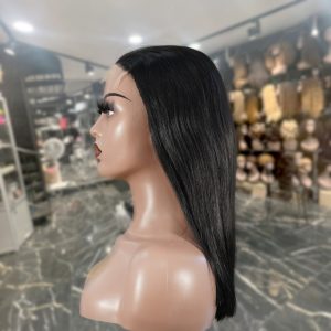 maady hair luxury natural black asian raw hair 5x5 hd lace closure straight bob human hair wig
