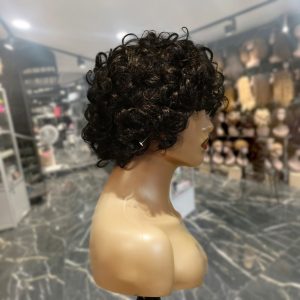 center wig machine made black wig remy hair tc002
