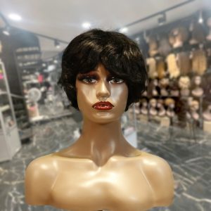 center wig machine made black wig remy hair tc16