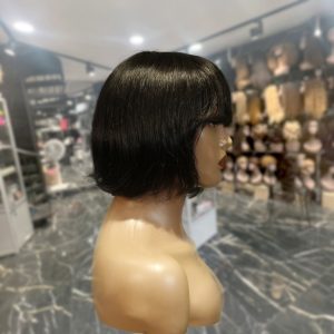center wig machine made black wig remy hair tc027
