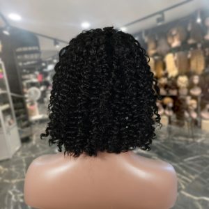 maady hair luxury natural black remy hair 5x5 lace closure jerry curly 12 inch bob human hair wig