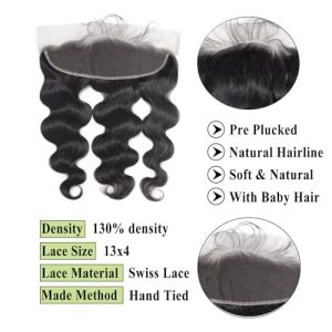 maady hair luxury remy hair 13x4 body wave hd frontal