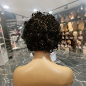 center wig machine made black wig remy hair tc002