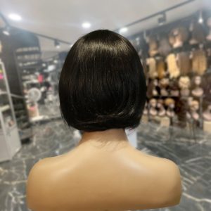 center wig machine made black wig remy hair tc027
