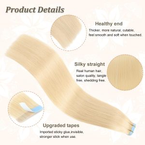 maady hair luxury asian raw hair #613 straight tape in hair extensions