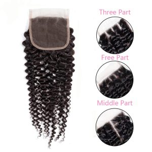 maady hair luxury remy hair 4x4 kinky curly closure
