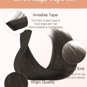 maady hair luxury asian raw hair #1c straight tape in hair extensions