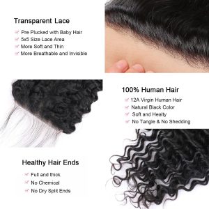 maady hair luxury remy hair 5x5 deep wave hd closure