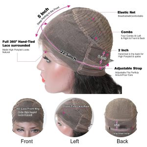 maady hair luxury 360 body wave lace front wig remy hair