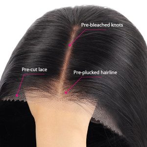 maady hair luxury glueless remy hair 5x5 lace closure straight human hair wig