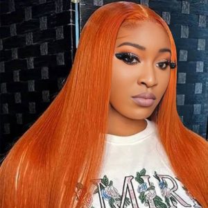 import placeholder for 10169785876813 center wig 13x4 straight lace front wig 350 orange 26 inch remy hair