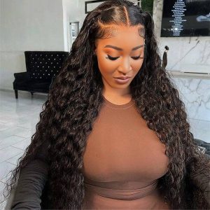 maady hair luxury natural black asian raw hair 13x6 hd lace front wig deep wave human hair wig