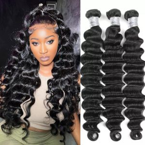 maady hair luxury remy hair black deep wave bundles brazilian weaving