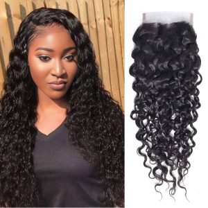 maady hair luxury remy hair 4x4 water wave closure